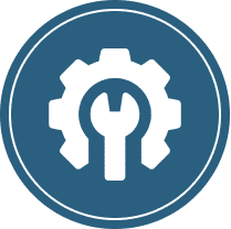 Maintenance tool icon with gear shape